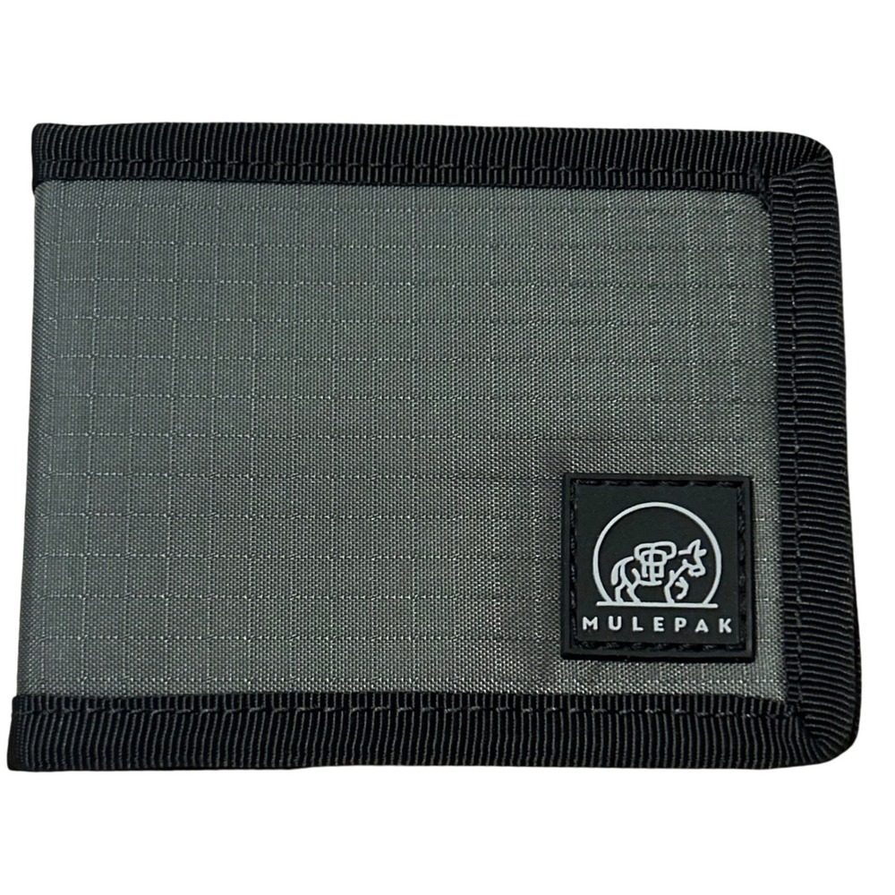 Mulepak Bifold‎ Wallet Gray Nylon Billfold ID Window Credit Card Holder Men